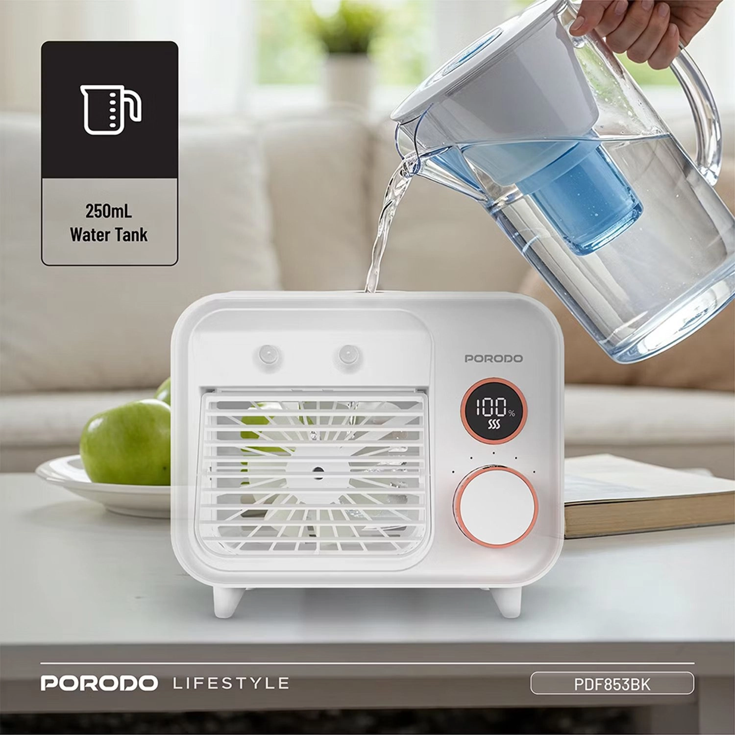 2-In-1 Mist Fan - 2000mAh 100-Level Speed Digital Display