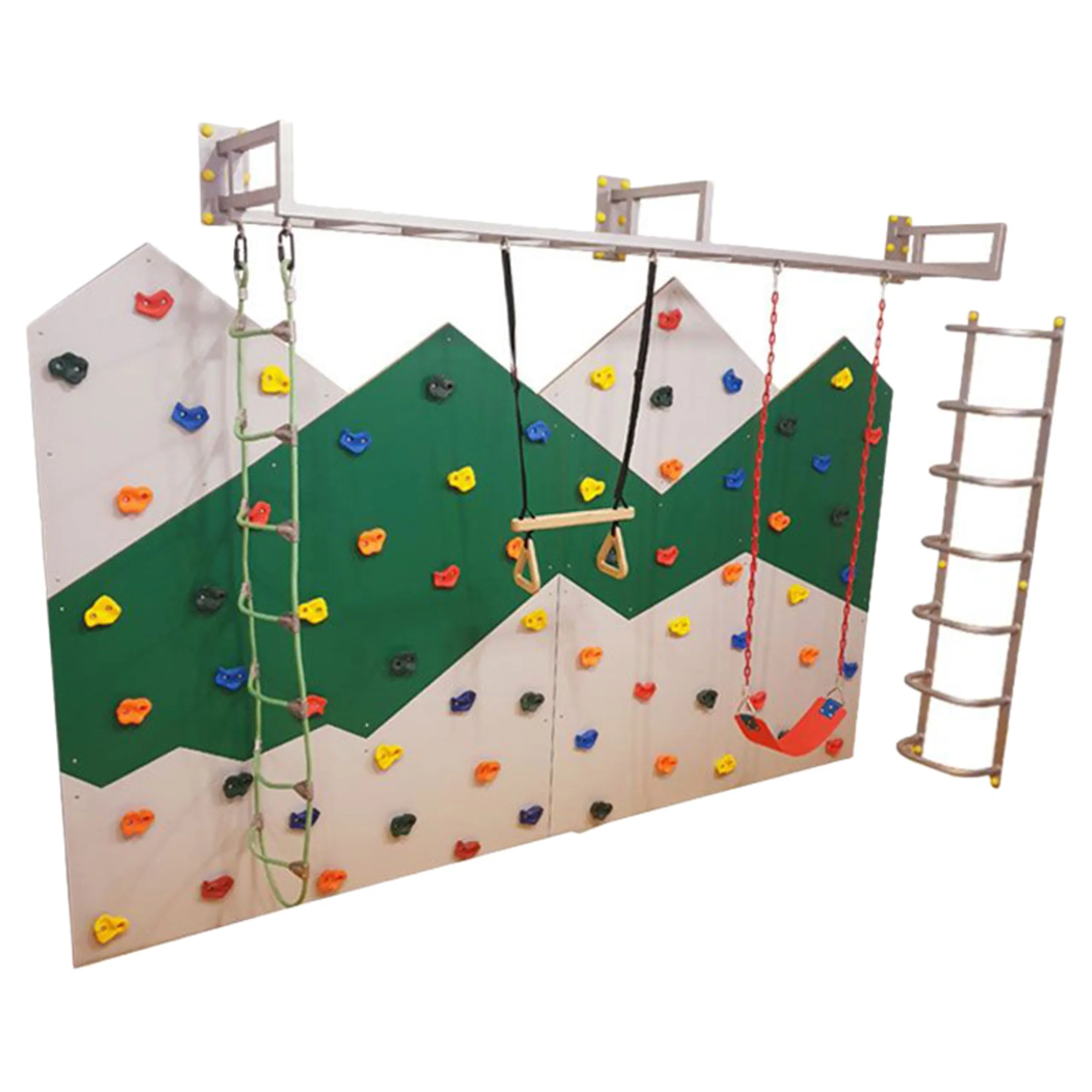 MOONKIDS Mountain Climbing Wall with Ladder - 370 x 50 x 240 cm Suitable for 4 years and above