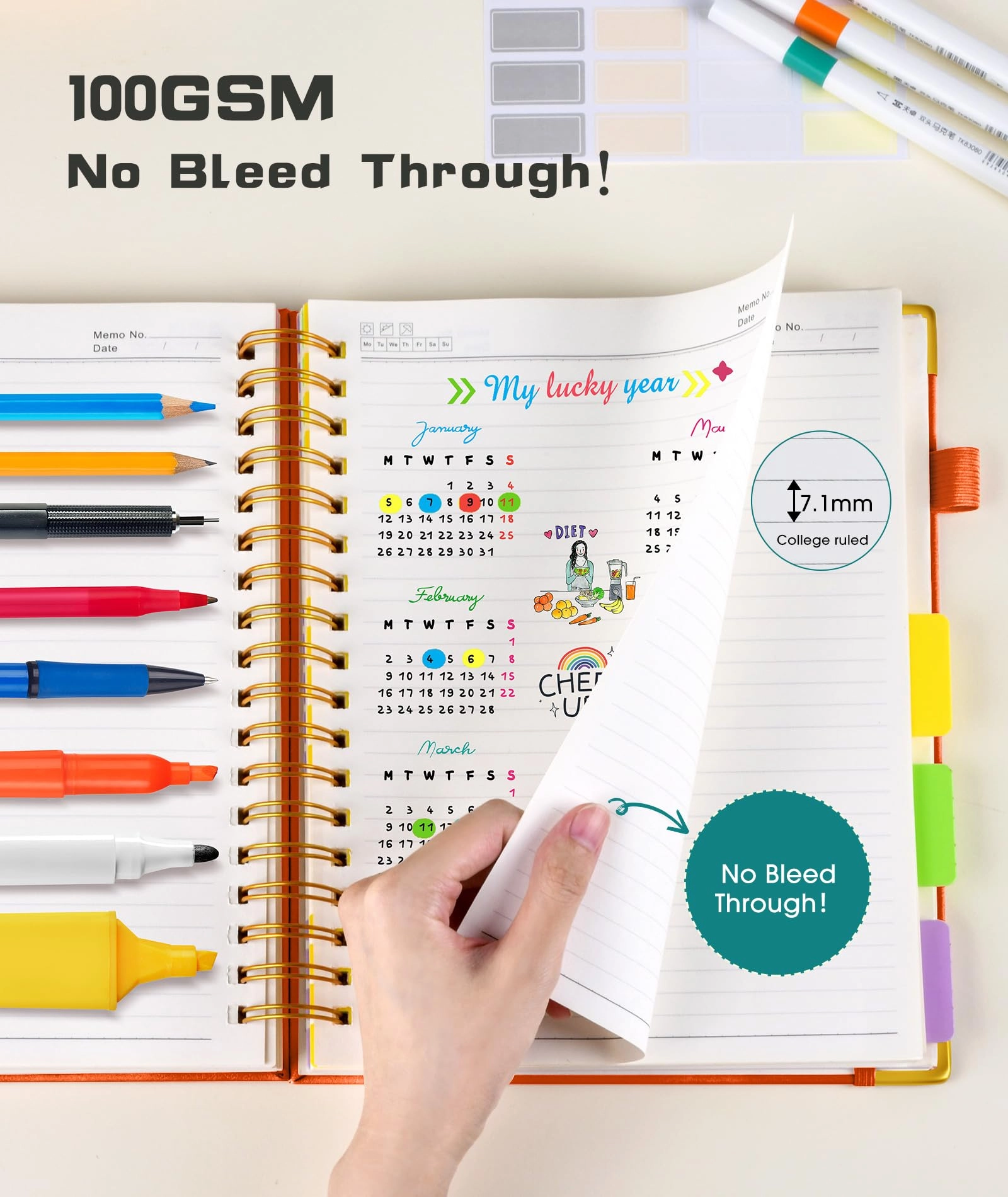 Spiral Notebook Large Hardcover - Lined 150 Sheets