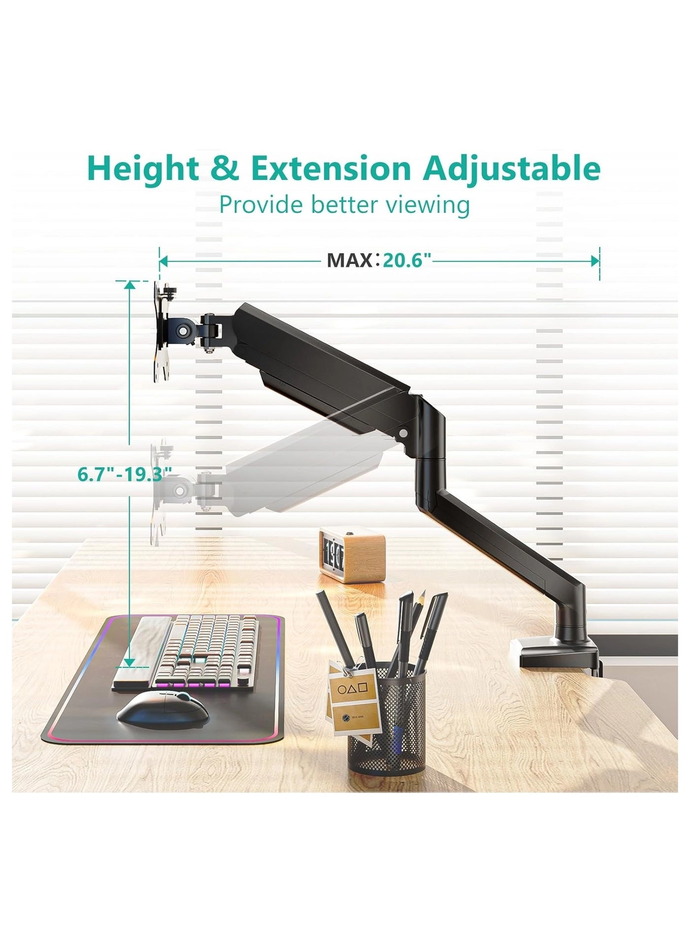 Single Monitor Mount - 1 34" 75x75mm 100x100mm