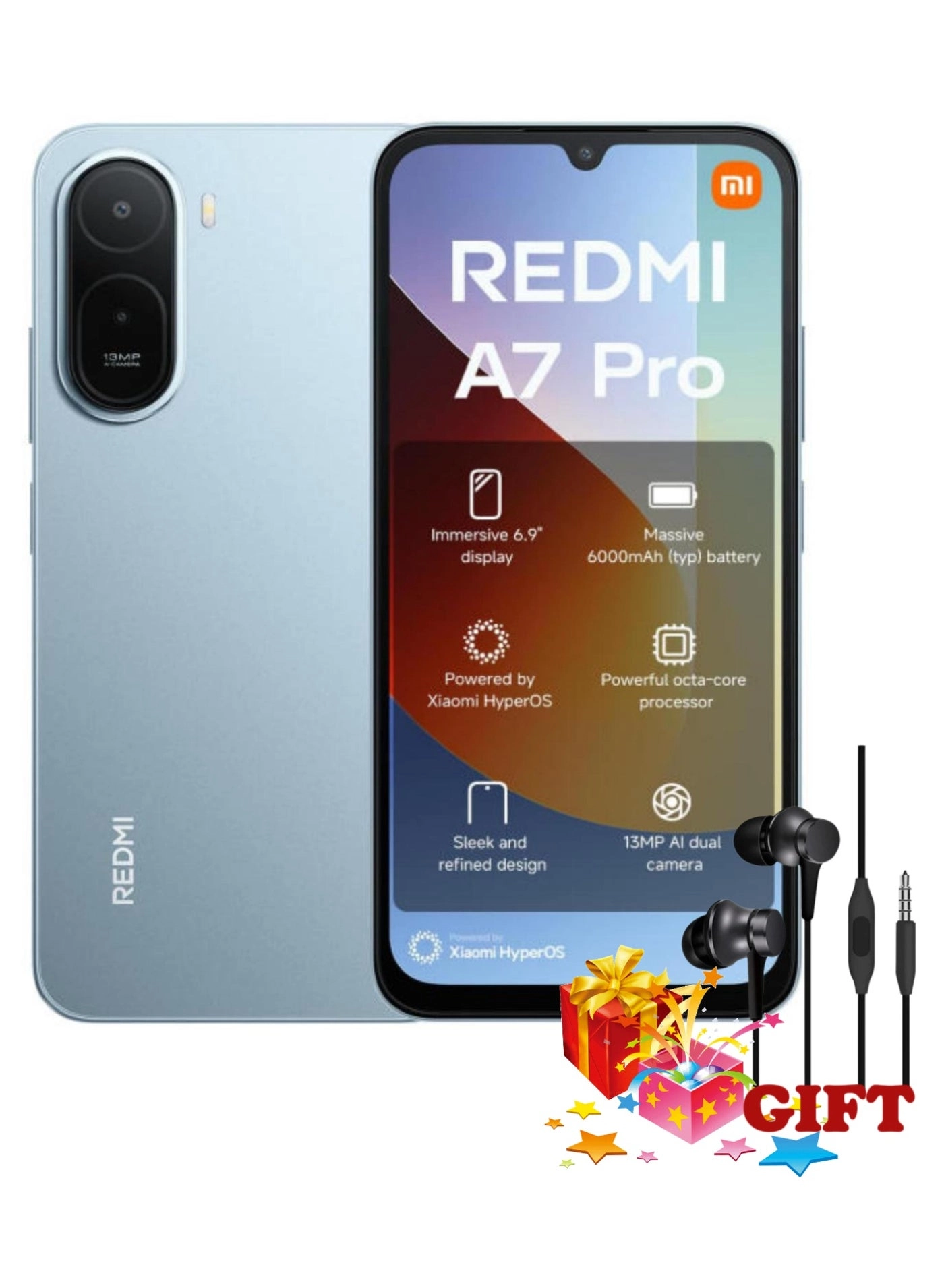 A7 pro 4GB 128GB + Xiaomi 3.5MM Piston Earphones Fresh Edition HSEJ03JY