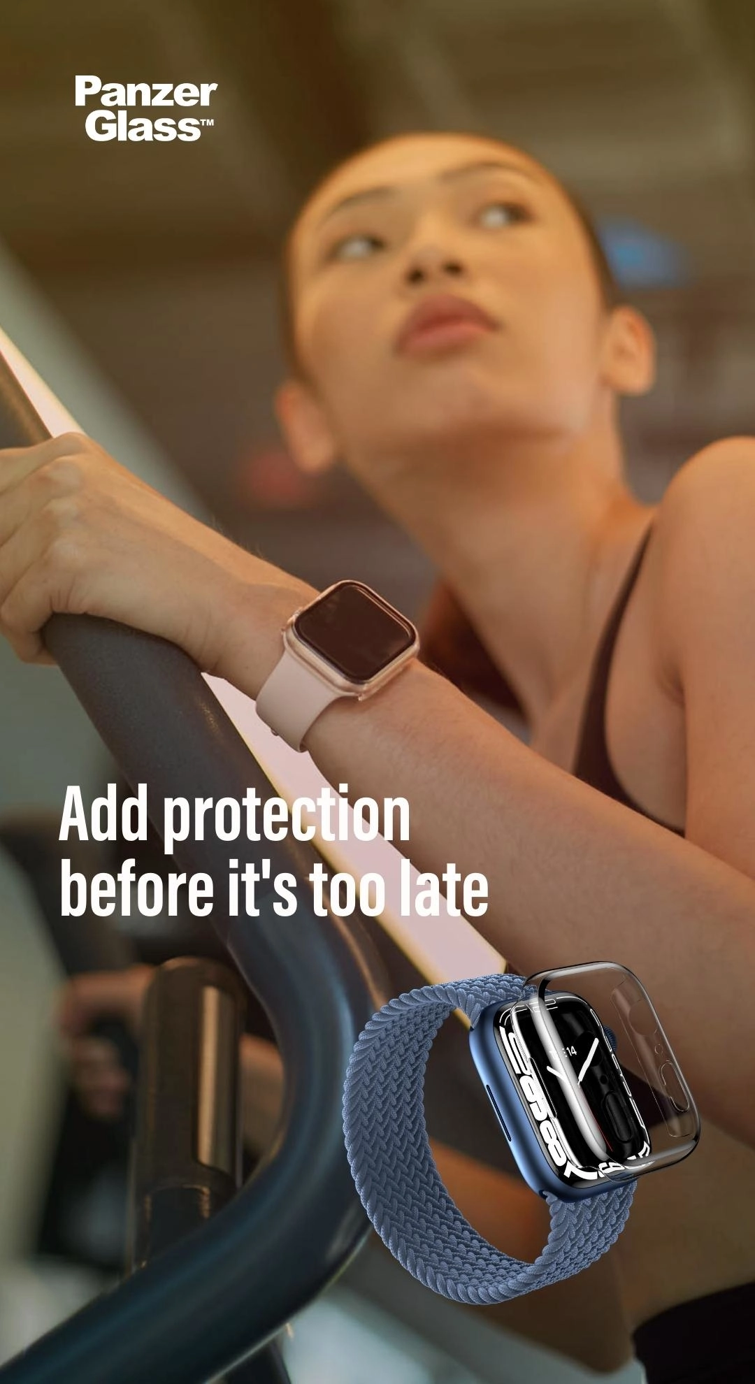 Screen Protector for Apple Watch SE 44mm - Super+ Glass Black