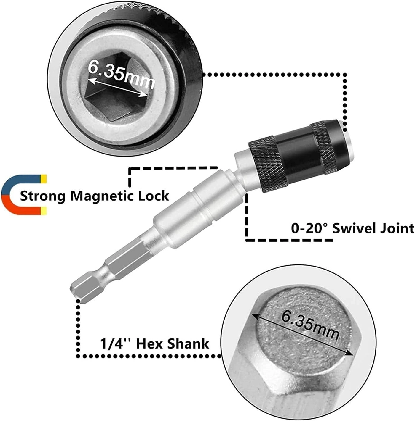 Magnetic Screwdriver Bit Holder - 88mm 1/4 inch