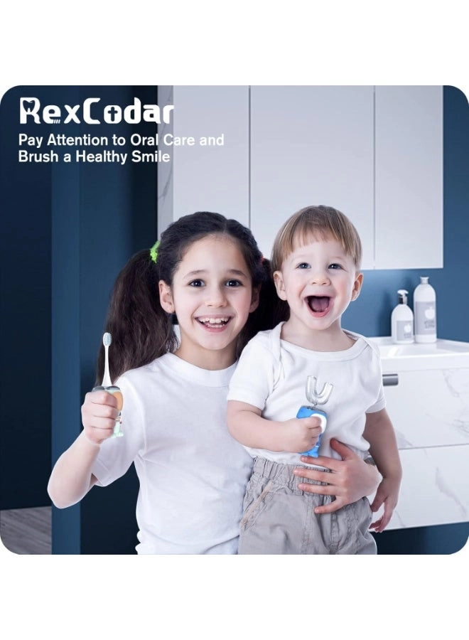 Ultrasonic Kid's U-Shaped Electric Toothbrush - IPX7 Waterproof Five Cleaning Modes 60S Smart Reminder