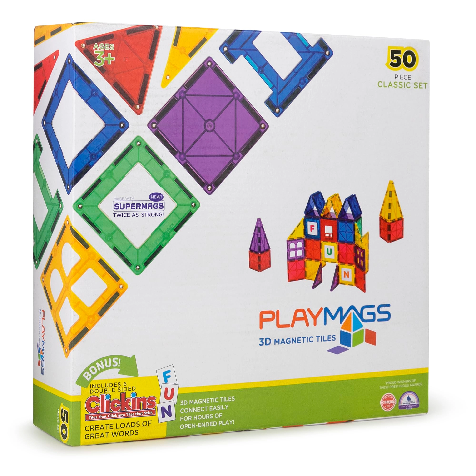 Playmags Magnetic Tiles - 50 pcs