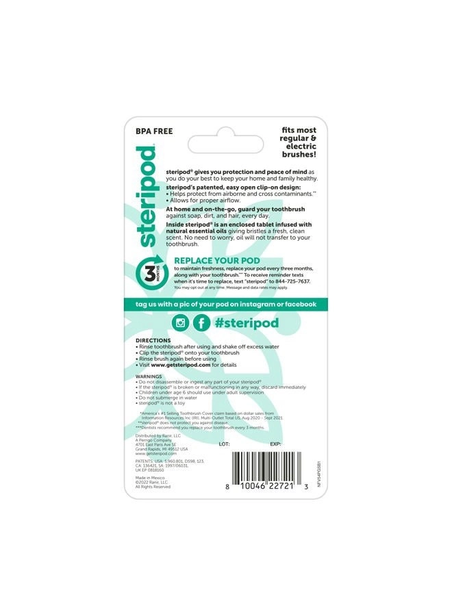 Clip-On Toothbrush Protector - 2 Count (Pack of 1)
