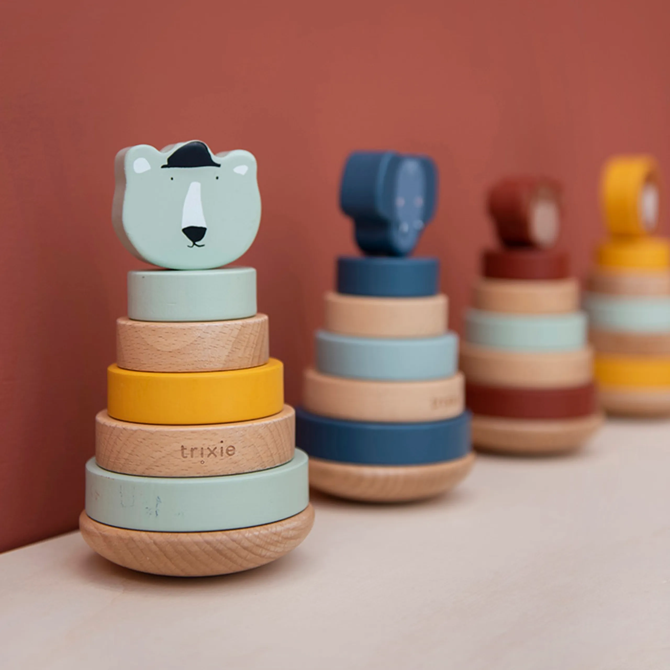 Wooden Stacking Toy Mr. Polar Bear - 12 months+