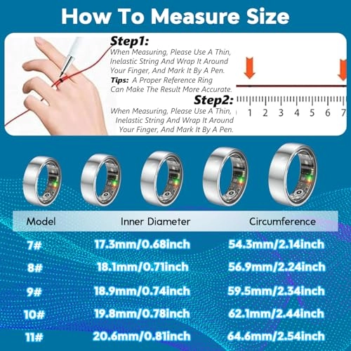 Smart Health Ring - Blood Pressure Monitor Heart Rate Blood Oxygen