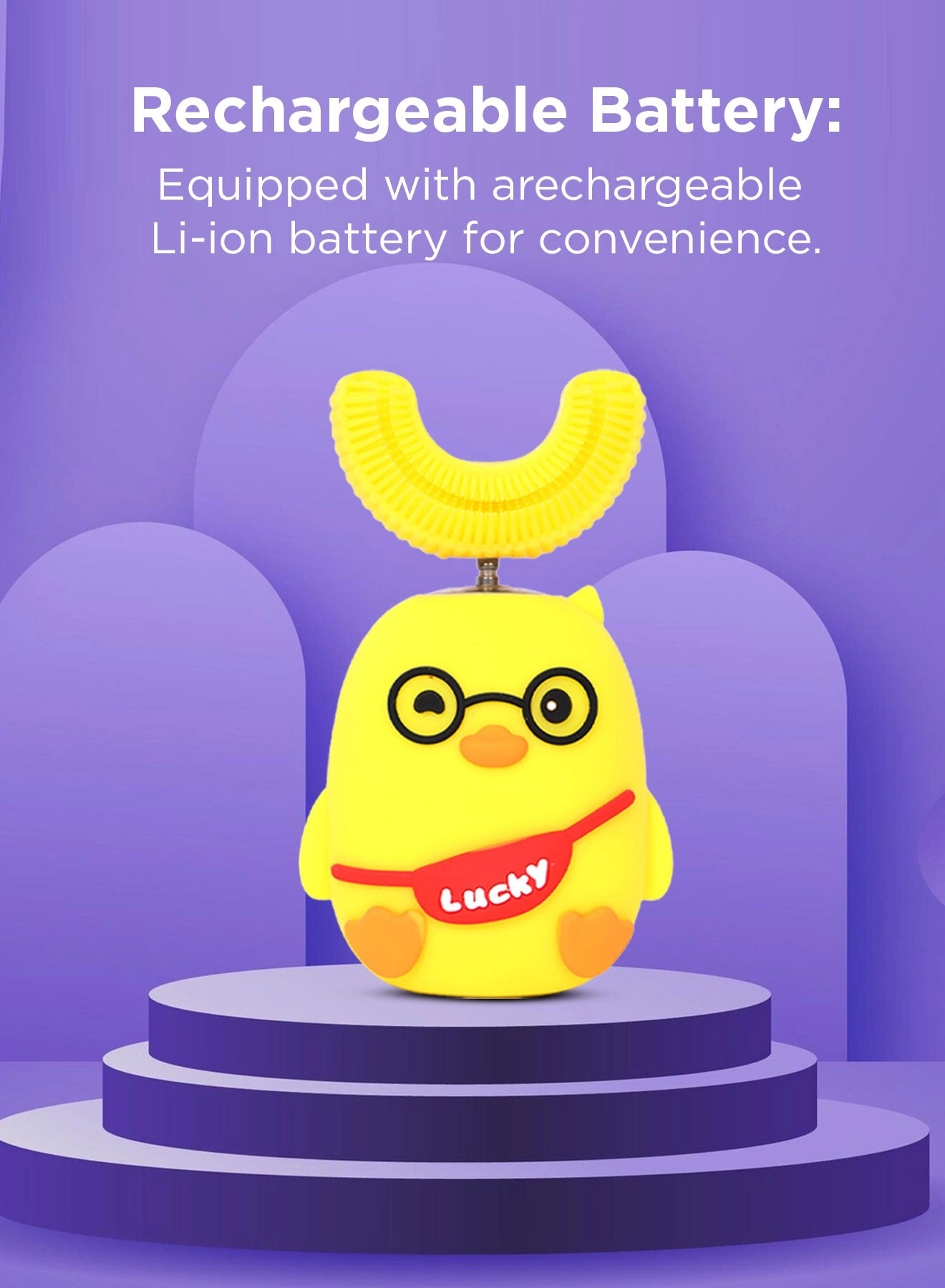 Super Clean U Junior - Yellow Rechargeable 2 Brushing Modes