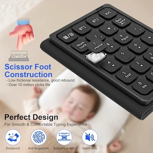 3-in-1 Number Pad - Bluetooth Rechargeable Touchpad