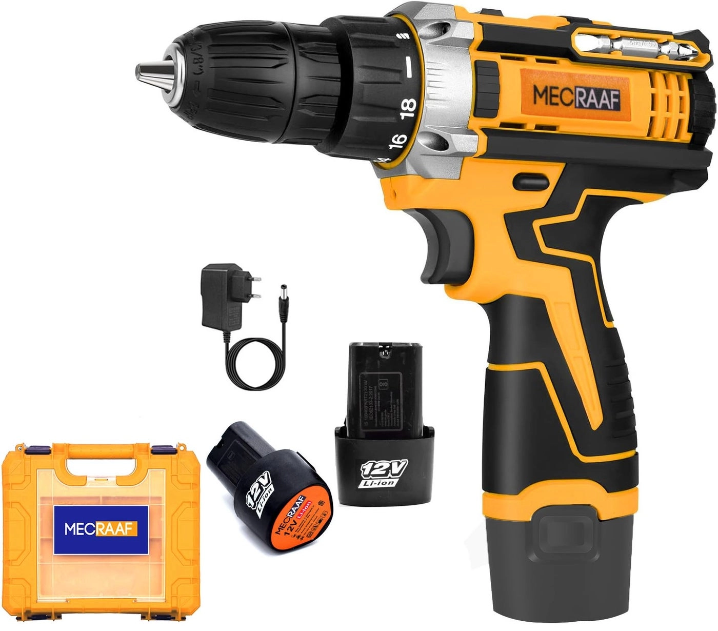 MECRAAF Cordless Screwdriver and Drill Machine - 2 x1.5Ah Battery