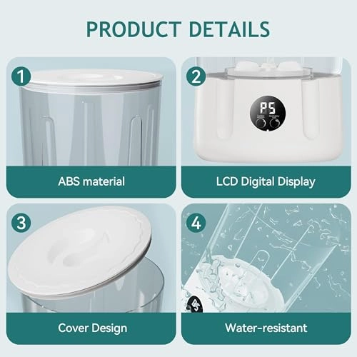 Portable Washing, KASTWAVE Machine Mini Washing 3 in1 Dishwashers Mini Lights Ultrasonic Waves Convenient Travel Home Business Travel USB