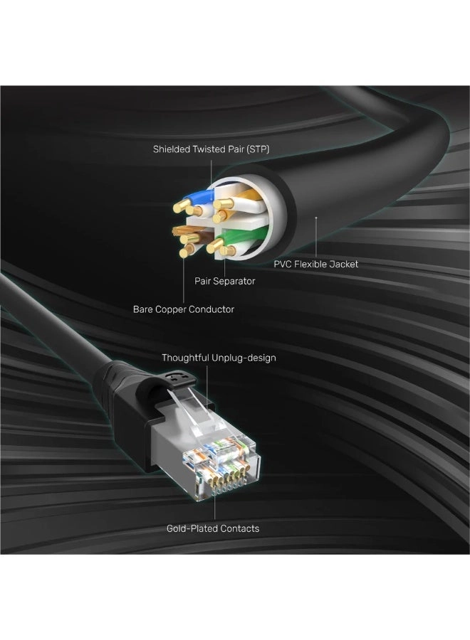 Cat 6 STP RJ45 Ethernet Extension Cable - 2M