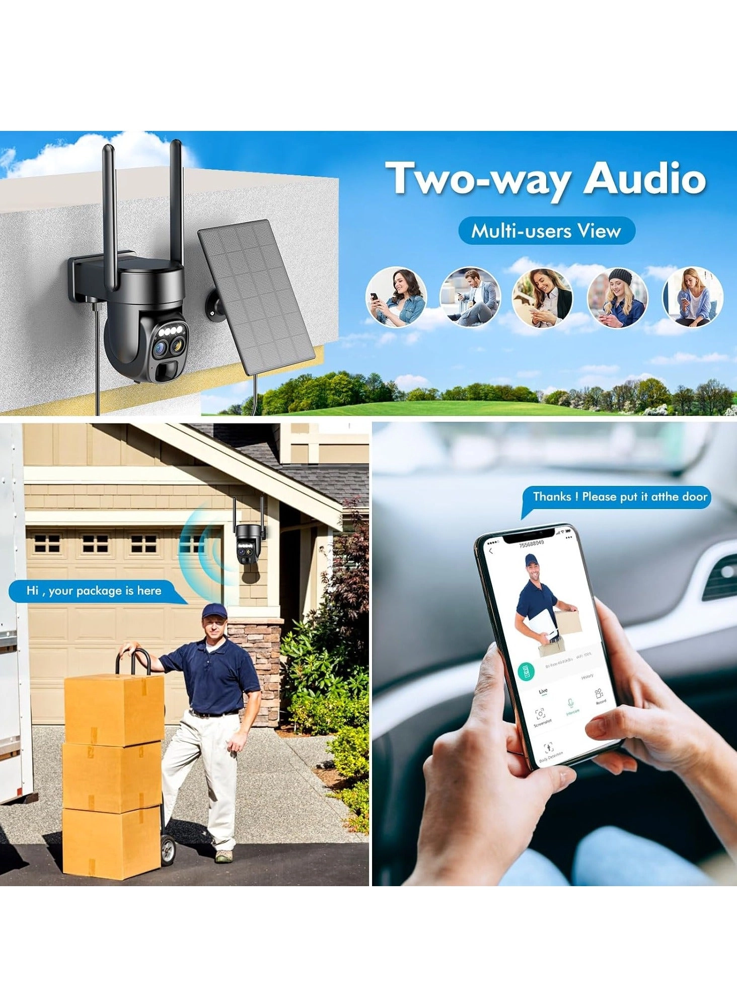 Solar Security Wireless Outdoor Camera 2K