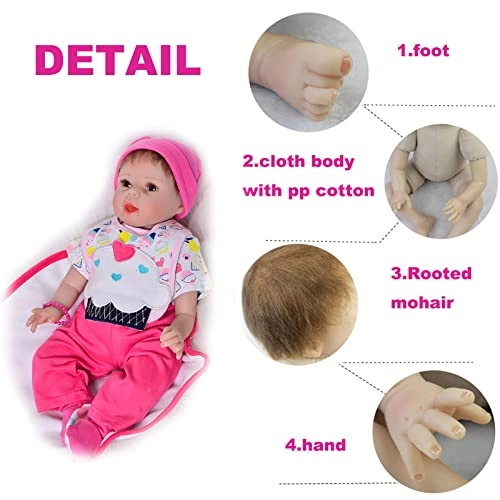 Reborn Baby Doll - 55cm 22" Vinyl Cotton Body