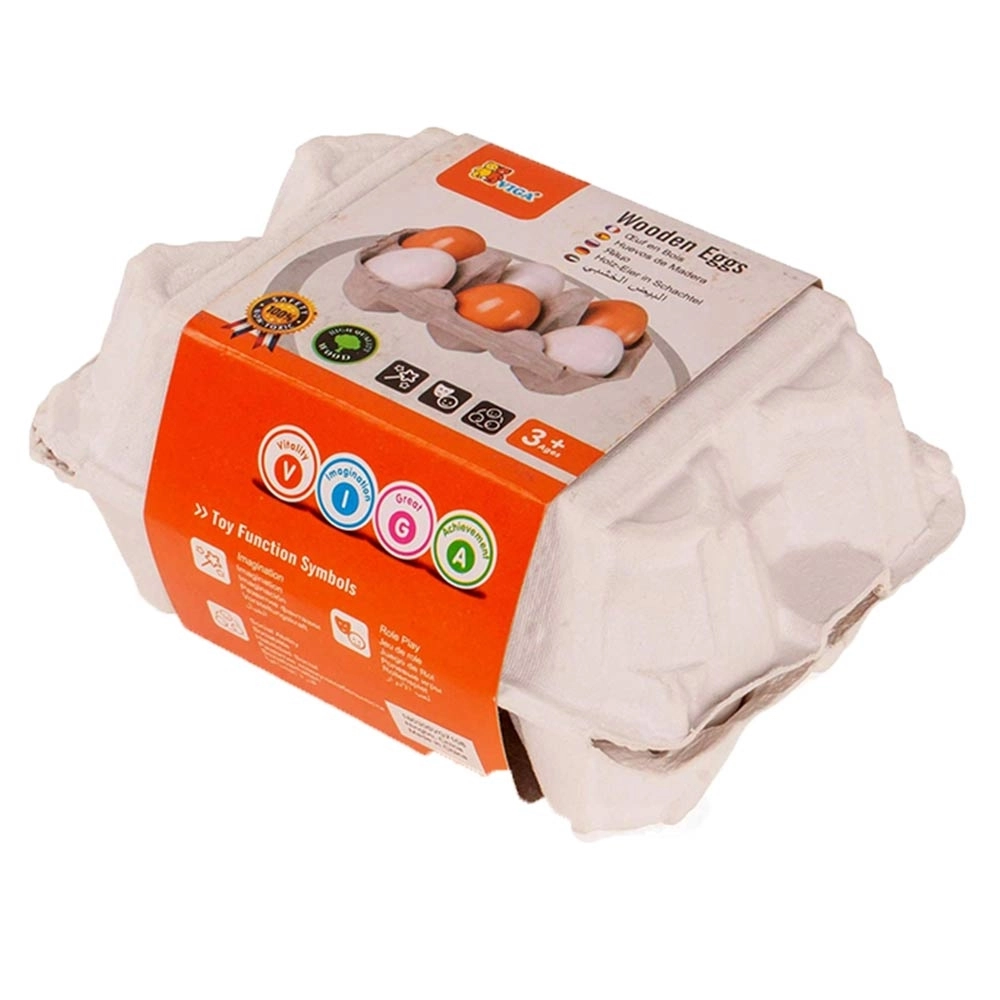 Wooden Eggs - Suitable for 2 years & above 6pcs