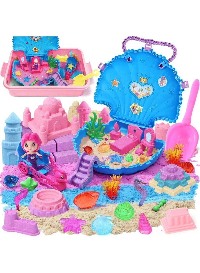 GC Ocean Mermaid Sensory Bin - 2lb Play Sand 6 Castle Molds