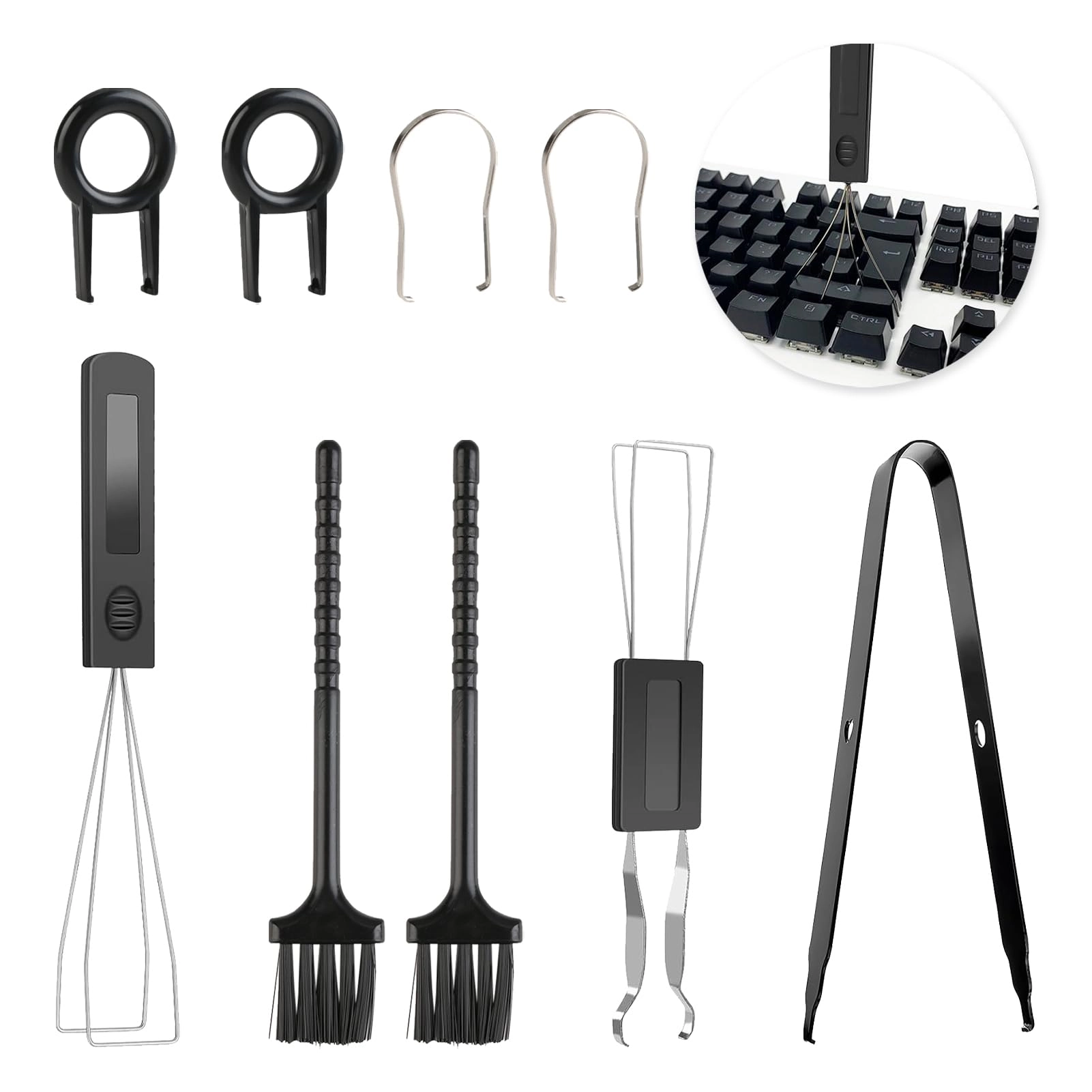 pingdingshankaifeijianshegongchengyouxiangongsi Keycap Remover - 9 Piece Keyboard Cleaning Set