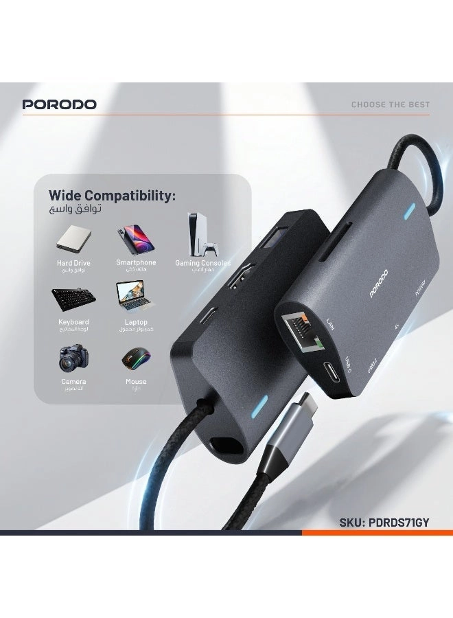 7-in-1 USB-C Hub - 4K@30Hz 100W PD