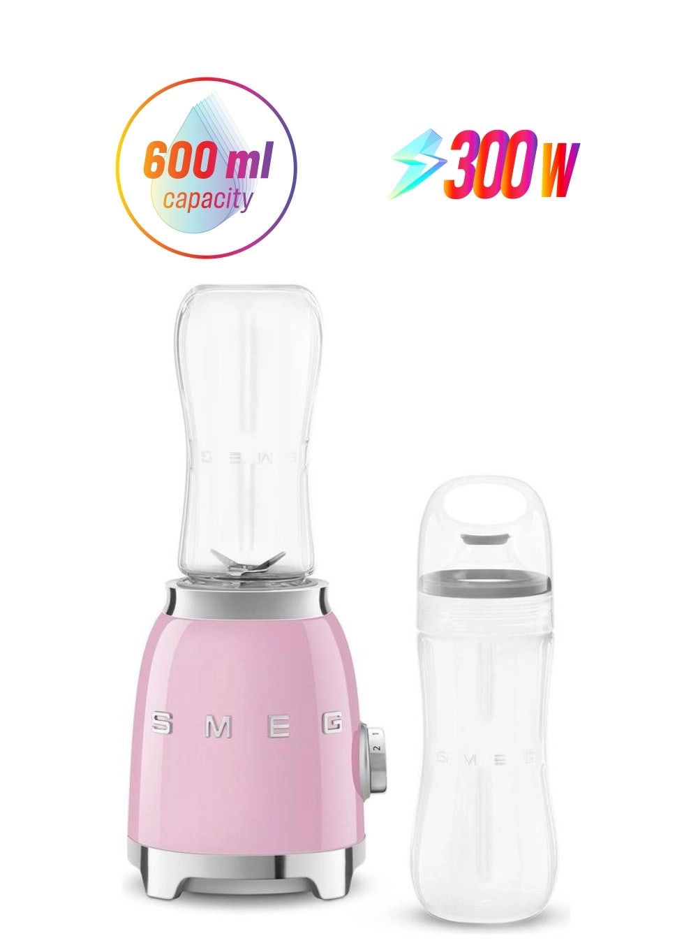 PBF01PKUS - 2 Speed Settings 2 Bottles-To-Go Pink
