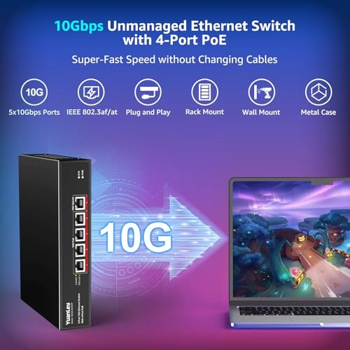 5 Port 10G PoE Switch 5-ports