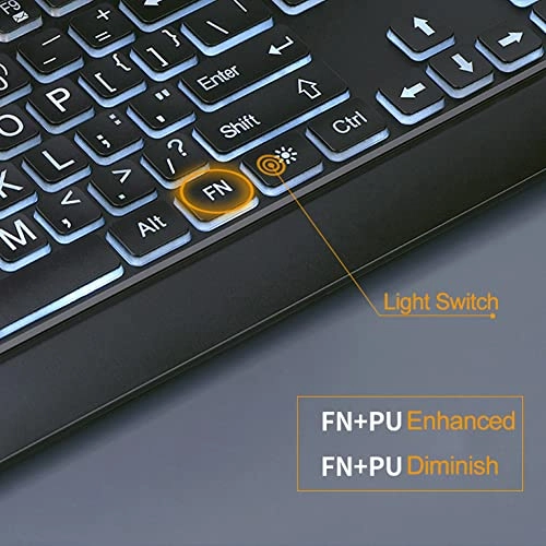 Ergonomic Large Font Print Keyboard - Qwert RF|usb