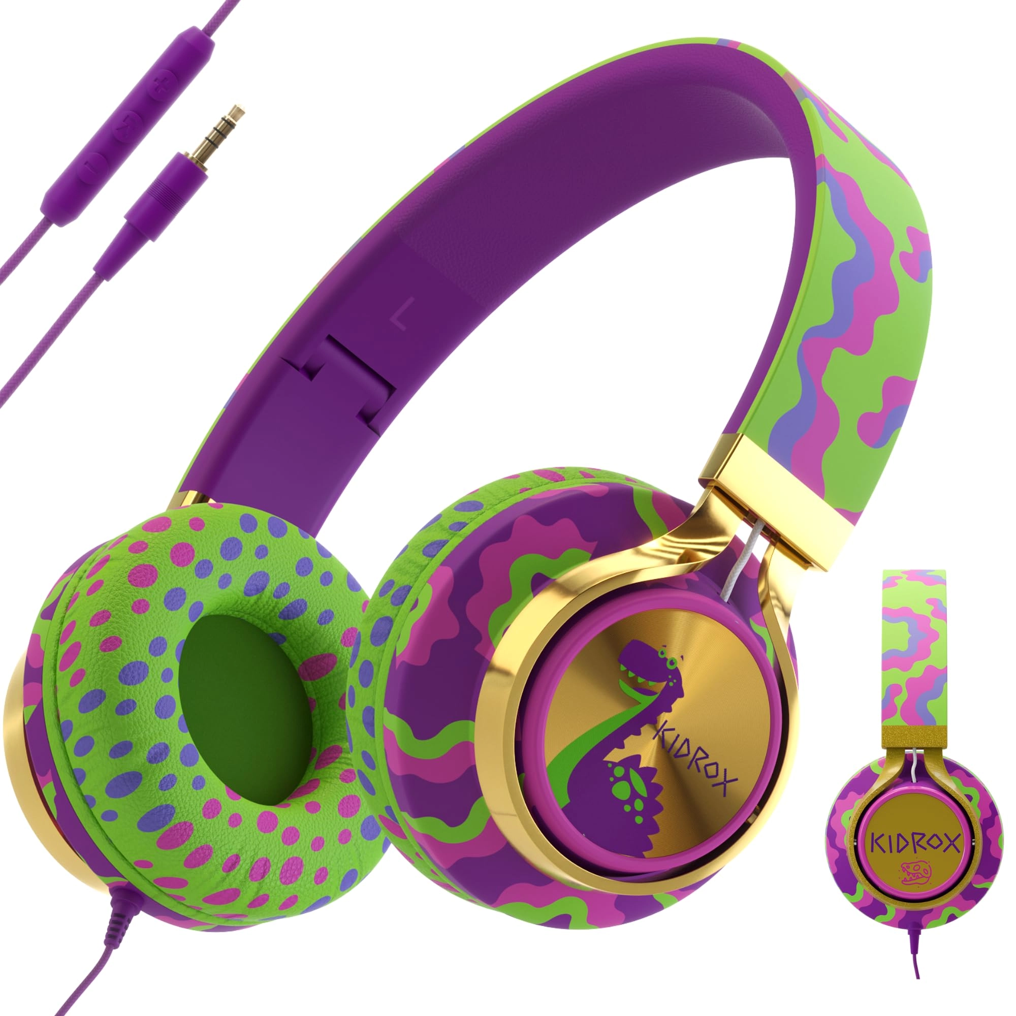 Kidrox Spikey Dino Wired Headphone