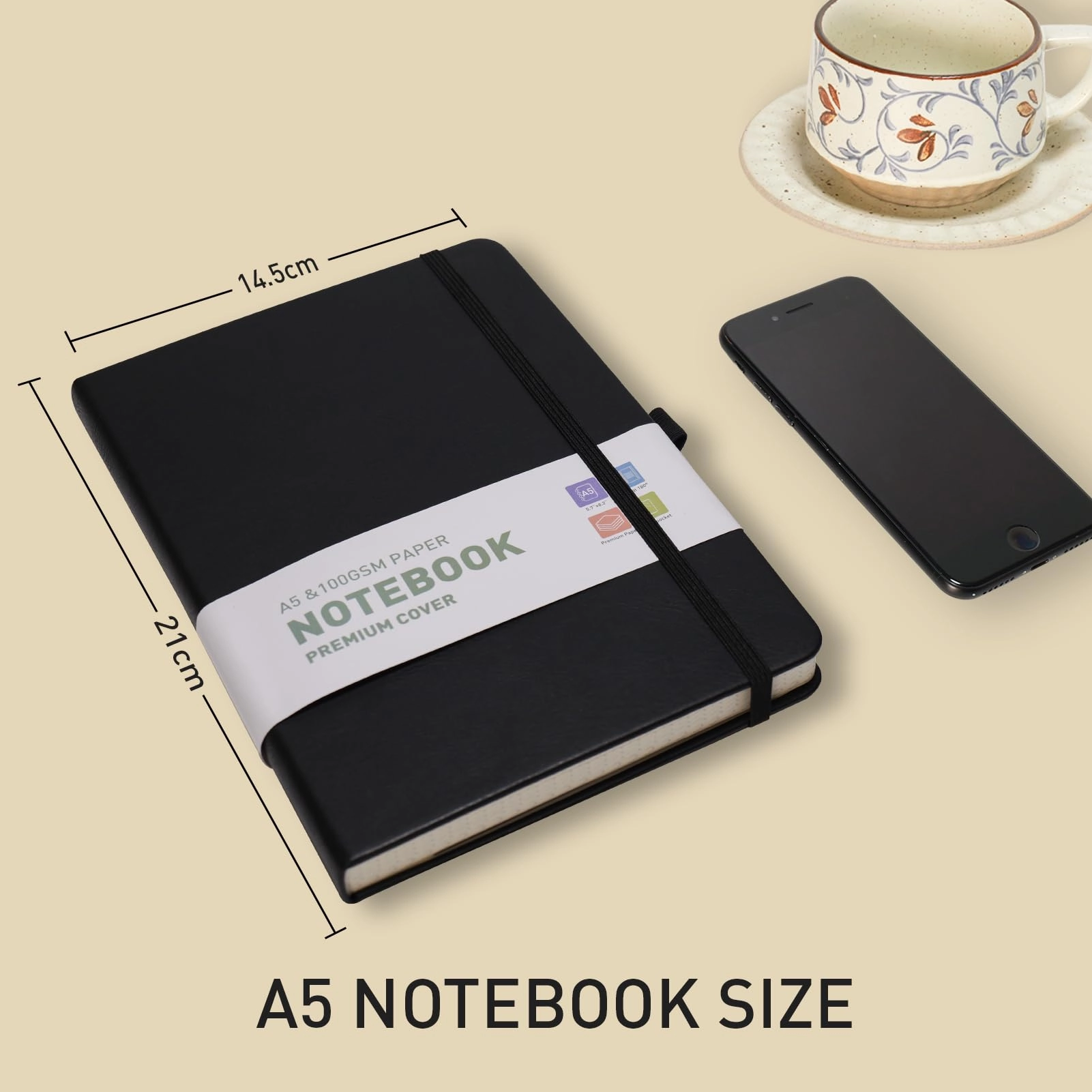 Notebook A5 Hardcover - Dotted 192 Pages
