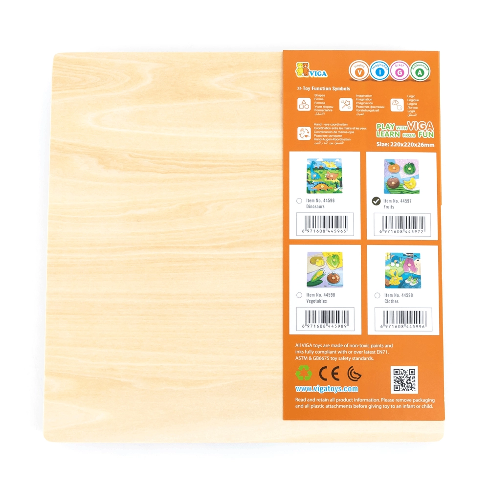 Wooden Knob Puzzle Set Fruits - 12 months+ 4 pieces