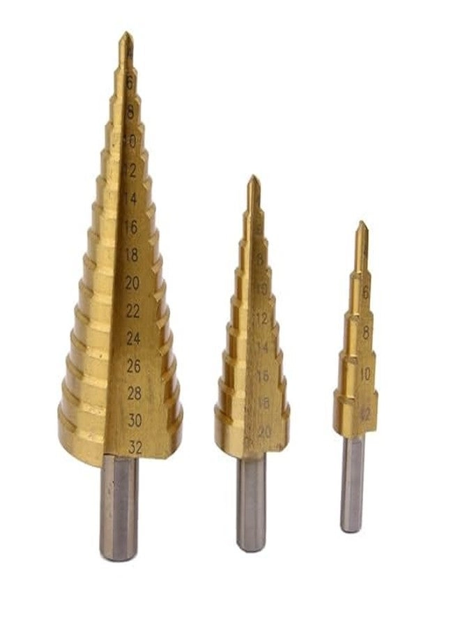 Bluedeal Step Cone Drill - Steel Titanium 3X 4-12/20/32mm