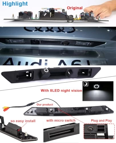 Boot Handle Reversing Camera - Night vision 1280 x 720 pixels