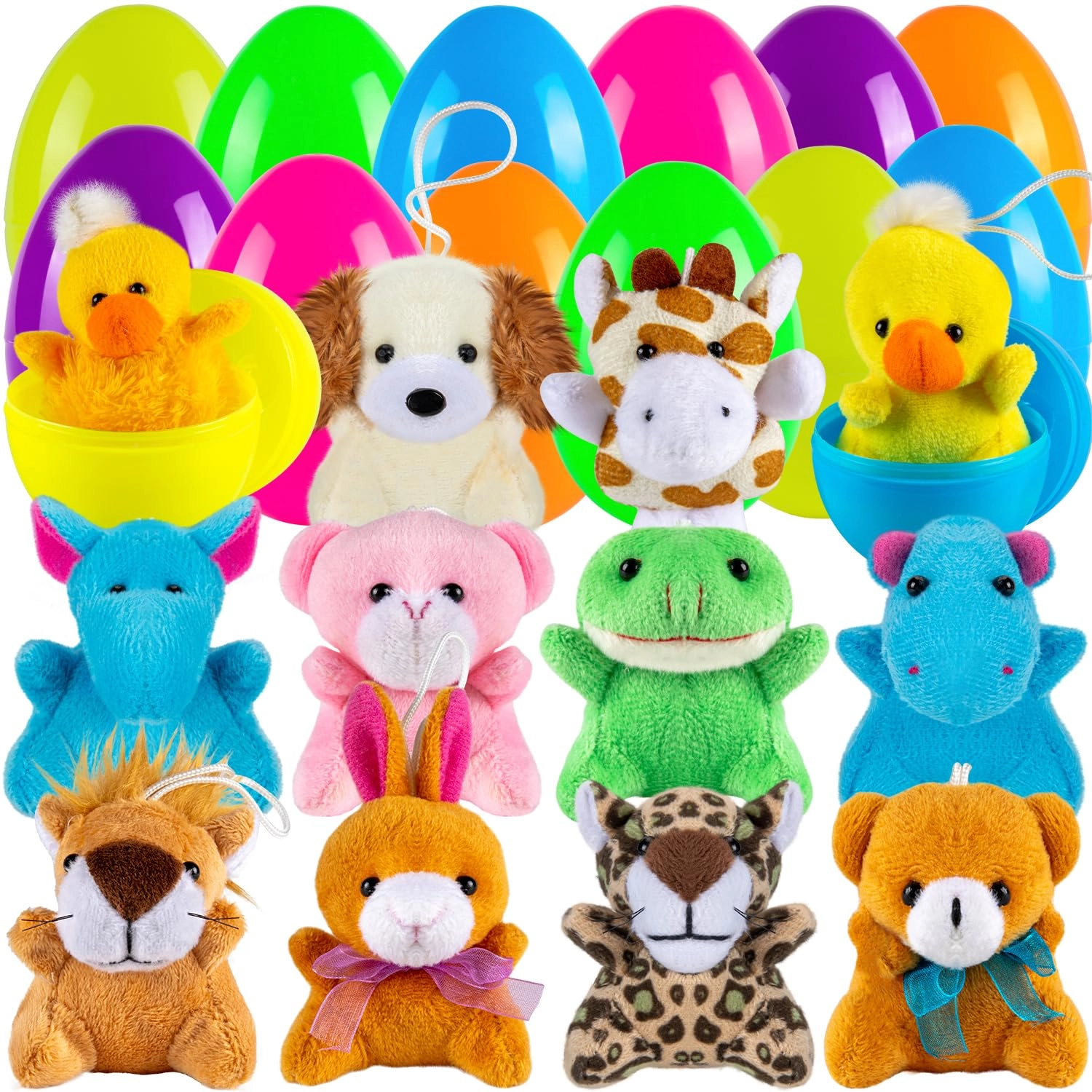 Plastic Easter Eggs with Animal Toys - 36 months+