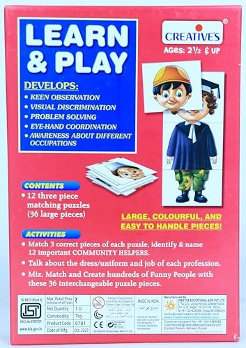 Learn & Play - Community Helpers Puzzle Game - 30 months and up 36 pieces
