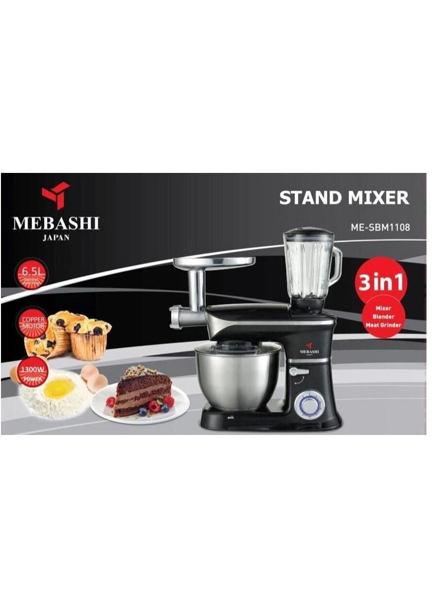 3-in-1 Stand Mixer - 6.5 L 1300 W