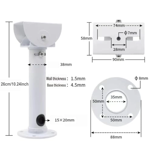 Rotary CCTV Camera Bracket - 7.87inch Alloy Indoor Outdoor
