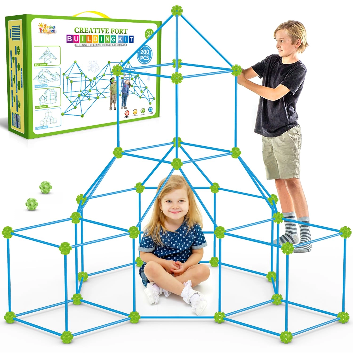 spring flower Ultimate Creative Set (SZ200FORTBlue) - Fort building kit