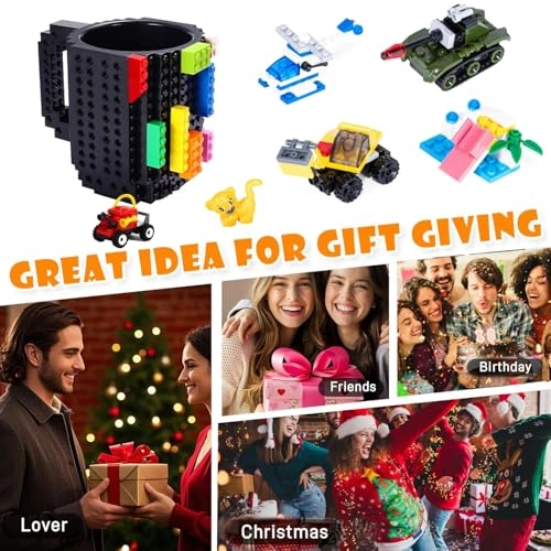 Build-On Brick Plastic Mug - 3 Bags of Bricks 350 ml