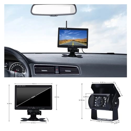 Monitor - 7" HD 800 x 480 + Rear View Camera - 8LED Night Vision