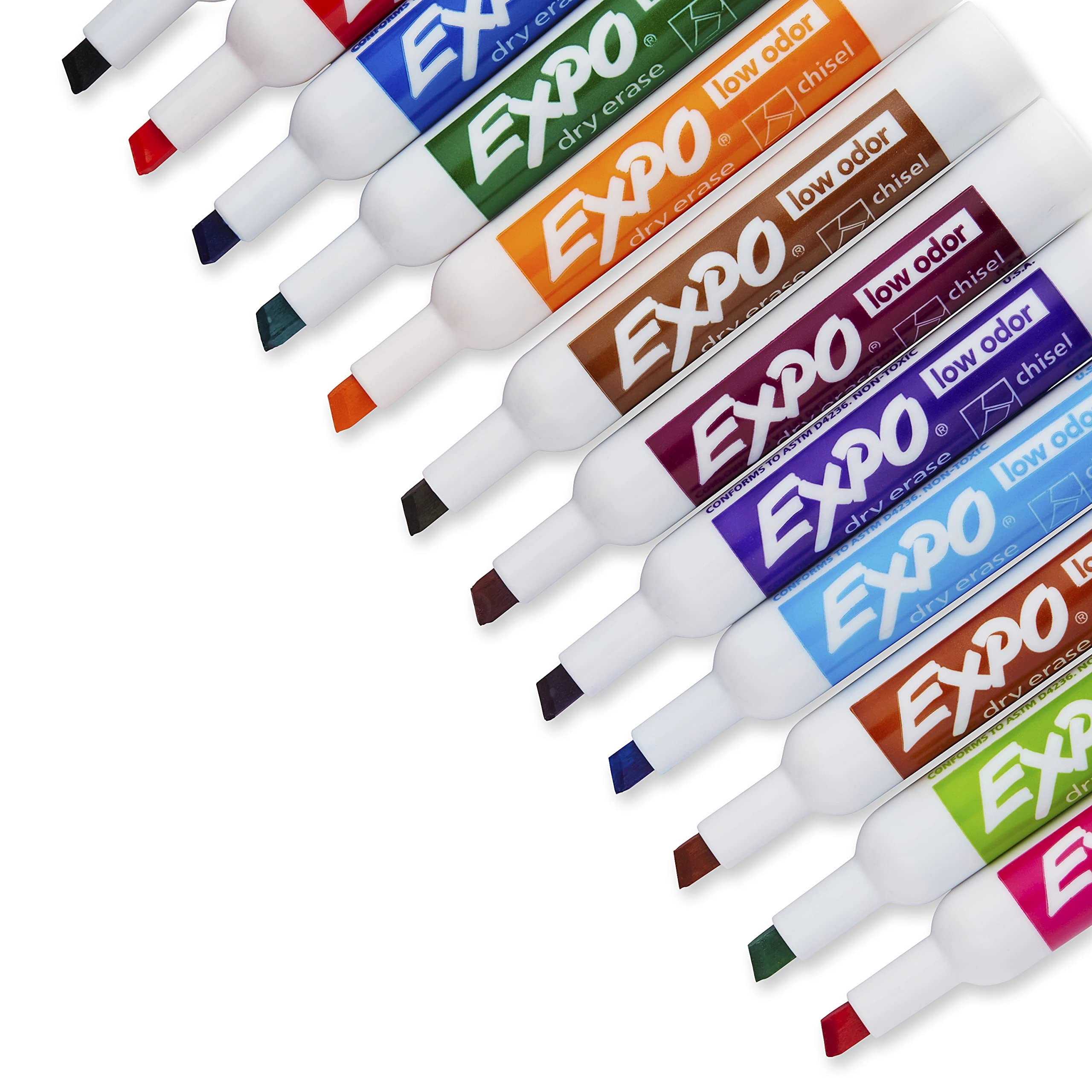 Low Odor Dry Erase Marker Set - Assorted Chisel