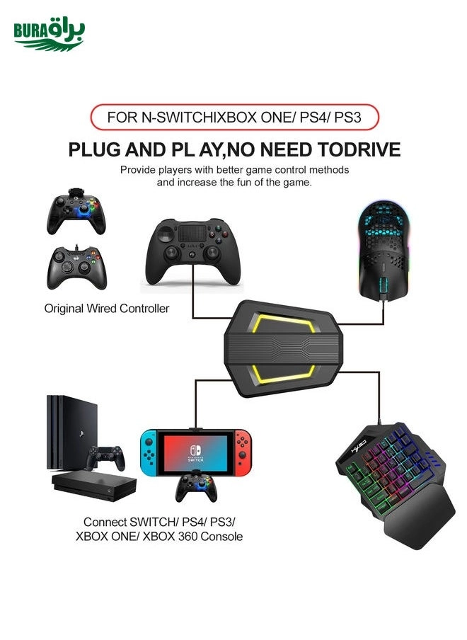Keyboard Mouse Converter + One-handed Keyboard + Gaming Mouse - Wired