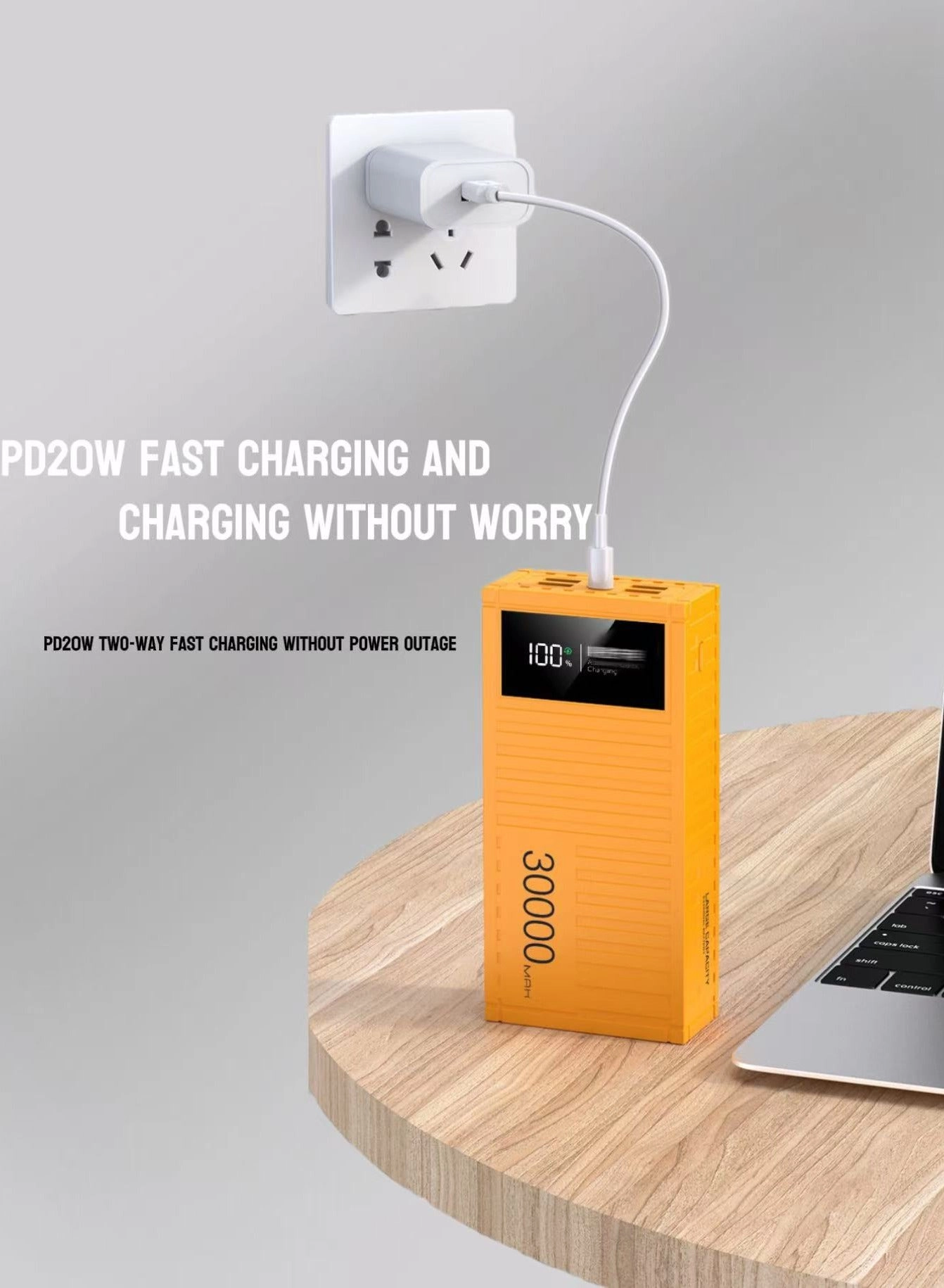 Creative Container-Style PD Fast Charging Power Bank - 30000mAh 66W 20W