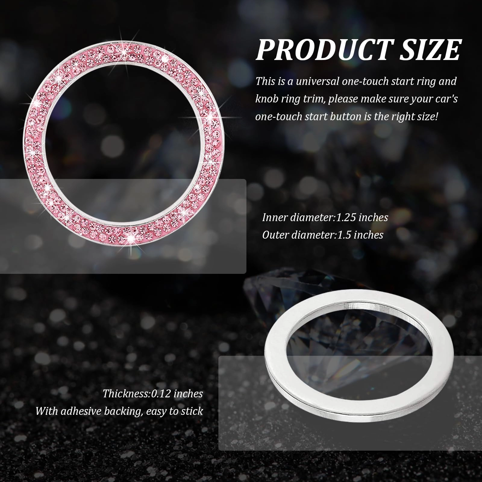 Rhinestone Car Engine Start Ring Decals