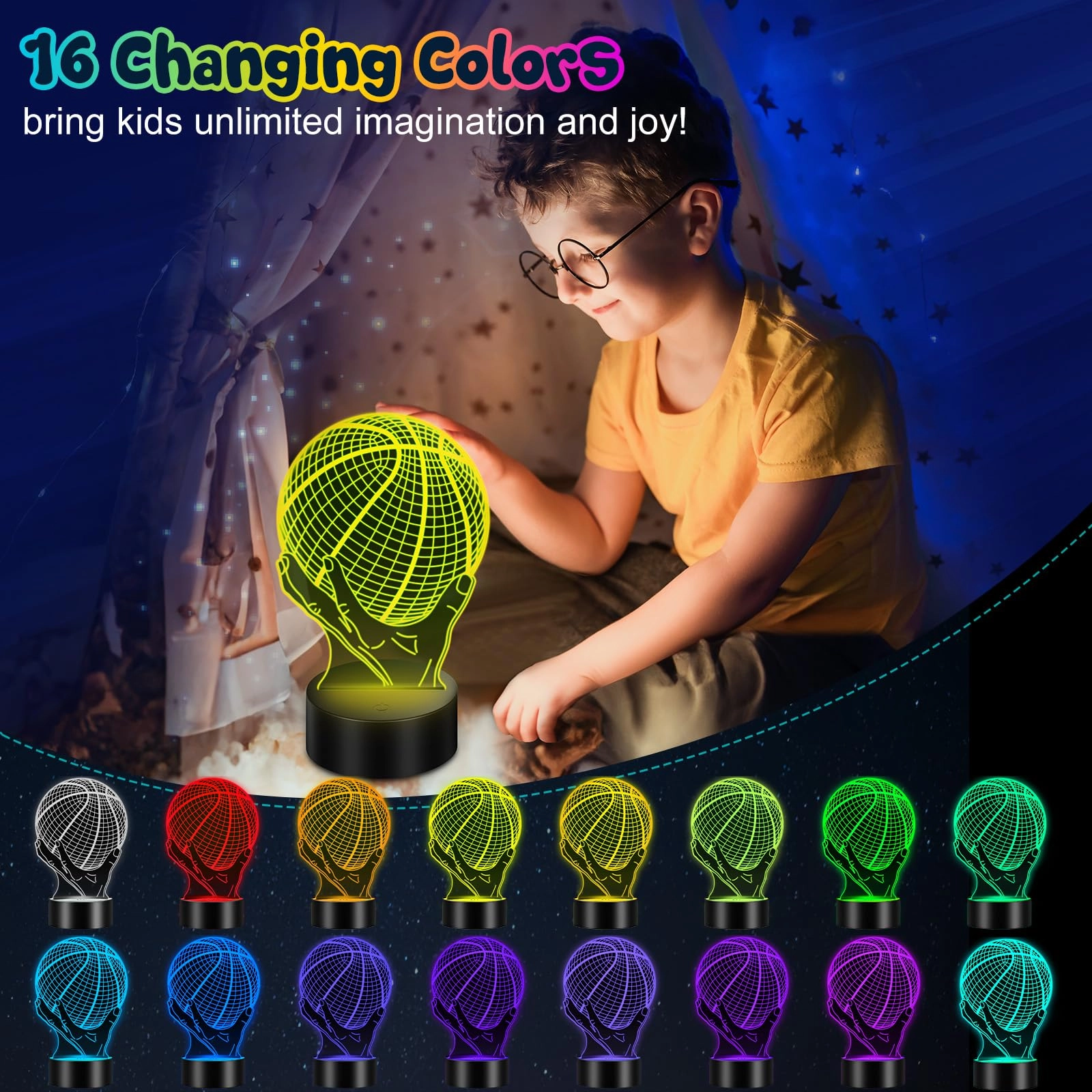 Basketball-02 - Battery Powered 16 Colors Changing