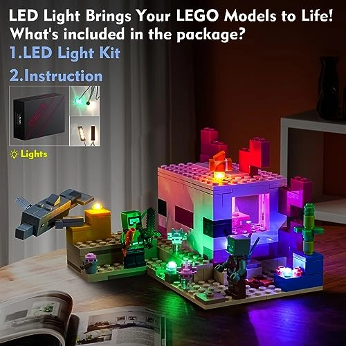 Light Kit for LEGO Minecraft Axolotl House 21247