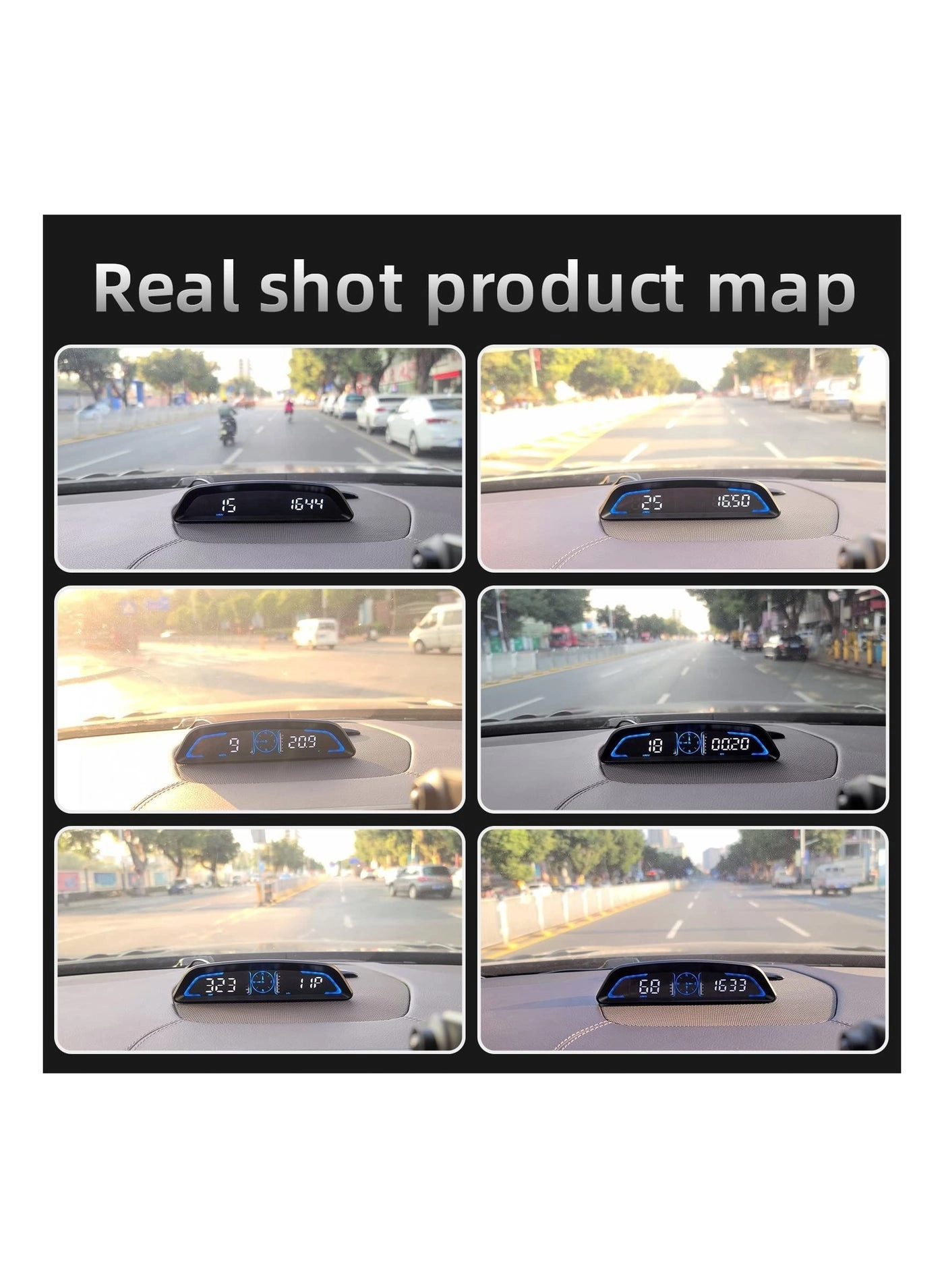 P6 - Car HUD Head Up Display Dual System OBD GPS Speedometer