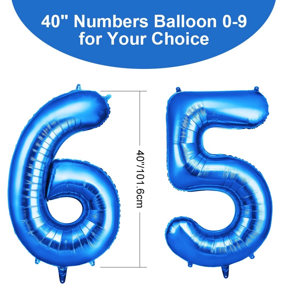 Number 65 Balloons - 2 Birthday