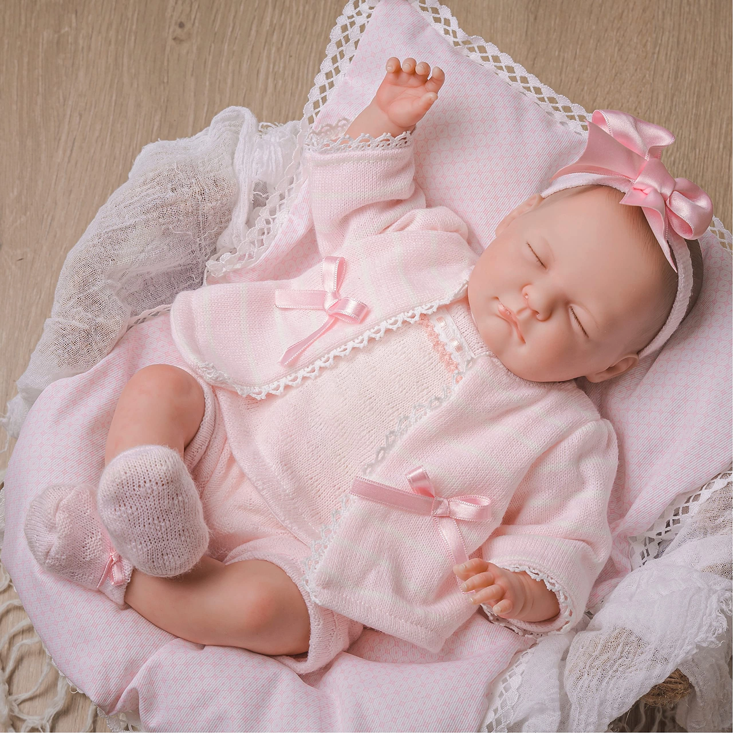 JC Toys Babylin - Soft Body 18" Real Life Doll Pink Knit Outfit