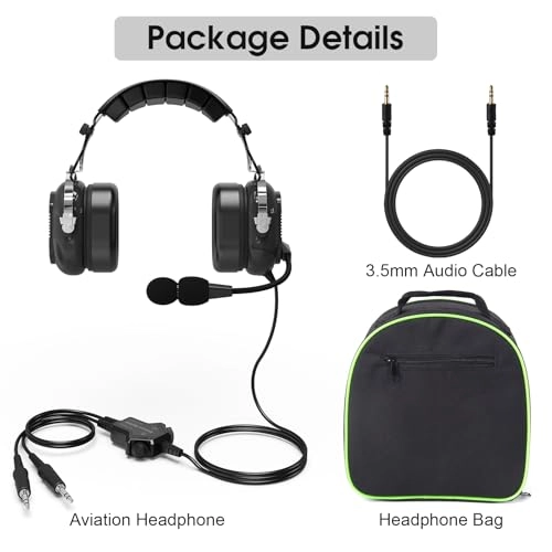 Passive Noise Cancelling Pilot Headphones Wired Headphone