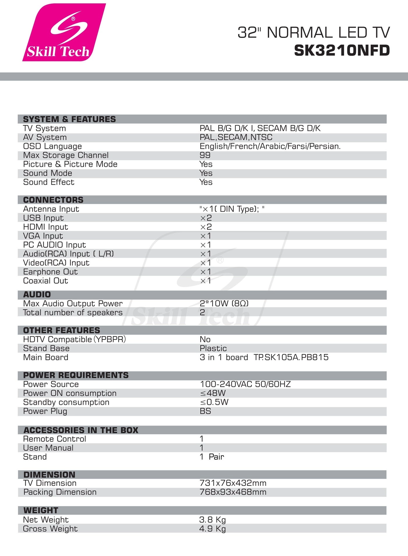 Sk3210nffd - 32 Inches