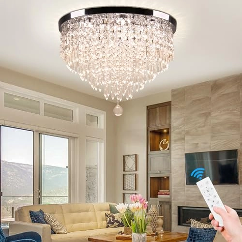 Crystal Ceiling Light - 3 Colors Dimmable